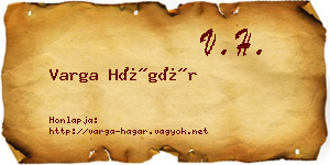 Varga Hágár névjegykártya