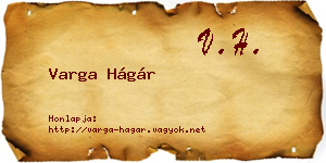 Varga Hágár névjegykártya